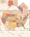 United States Map - Vintage Vector Illustration Royalty Free Stock Photo