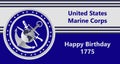 United States Marine Corps Happy Birthday 1775. National military event is organised in 10th November.