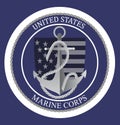 United States Marine Corps Happy Birthday 1775. National military event is organised in 10th November. Emblem with