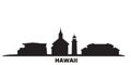 United States, Maui city skyline isolated vector illustration. United States, Maui travel black cityscape Royalty Free Stock Photo