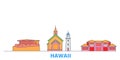 United States, Maui line cityscape, flat vector. Travel city landmark, oultine illustration, line world icons Royalty Free Stock Photo