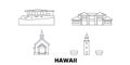 United States, Maui line travel skyline set. United States, Maui outline city vector illustration, symbol, travel sights Royalty Free Stock Photo