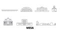 United States, Mesa line travel skyline set. United States, Mesa outline city vector illustration, symbol, travel sights