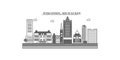 United States, Milwaukee City city skyline isolated vector illustration, icons Royalty Free Stock Photo
