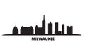 United States, Milwaukee City city skyline isolated vector illustration. United States, Milwaukee City travel black Royalty Free Stock Photo