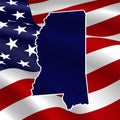 United States, Mississippi. Dark blue silhouette of the state