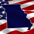 United States, Missouri. Dark blue silhouette of the state