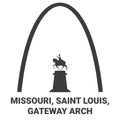 United States, Missouri, Saint Louis, Gateway Arch travel landmark vector illustration Royalty Free Stock Photo