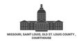 United States, Missouri, Saint Louis, Old St. Louis County , Courthouse travel landmark vector illustration Royalty Free Stock Photo