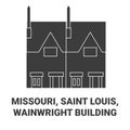 United States, Missouri, Saint Louis, Wainwright Building travel landmark vector illustration Royalty Free Stock Photo