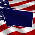 United States, Montana. Dark blue silhouette of the state
