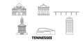 United States, Nashville line travel skyline set. United States, Nashville outline city vector illustration, symbol