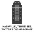 United States, Nashville , Tennessee, Tootsies Orchid Lounge travel landmark vector illustration