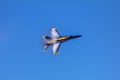 United States Navy Blue Angels formal aerobatic team 's F-18 Hornet combat jet In flight at Fleet Week San Francisco USA Royalty Free Stock Photo