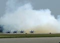 The United States Navy Blue Angels  take off from their base Royalty Free Stock Photo