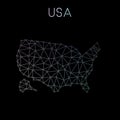 United States network map. Royalty Free Stock Photo