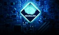 Neuralink technology chip inside brain futuristic concept editorial background.