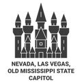 United States, Nevada, Las Vegas, Old Mississippi State Capitol travel landmark vector illustration