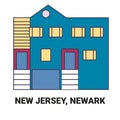 United States, New Jersey, Newark travel landmark vector illustration