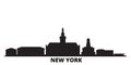 United States, New York Buffalo city skyline isolated vector illustration. United States, New York Buffalo travel black Royalty Free Stock Photo