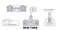 United States, New York Buffalo line travel skyline set. United States, New York Buffalo outline city vector Royalty Free Stock Photo