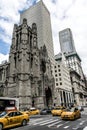 United States New York City Taxi Streets USA Big Apple church Skyline