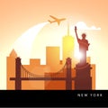 United States New York detailed silhouette. Royalty Free Stock Photo