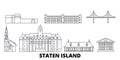 United States, New York Staten Island line travel skyline set. United States, New York Staten Island outline city vector Royalty Free Stock Photo