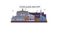 United States, New York Staten Island tourism landmarks, vector city travel illustration Royalty Free Stock Photo