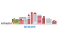 United States, Newark line cityscape, flat vector. Travel city landmark, oultine illustration, line world icons Royalty Free Stock Photo