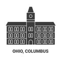 United States, Ohio, Columbus travel landmark vector illustration