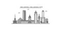 United States, Oklahoma City city skyline isolated vector illustration, icons Royalty Free Stock Photo