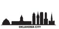 United States, Oklahoma City city skyline isolated vector illustration. United States, Oklahoma City travel black Royalty Free Stock Photo