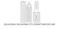 United States, Oklahoma City, Downtown Skyline, travel landmark vector illustration Royalty Free Stock Photo