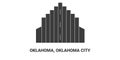 United States, Oklahoma City travel landmark vector illustration Royalty Free Stock Photo