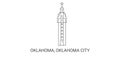 United States, Oklahoma, Oklahoma City travel landmark vector illustration Royalty Free Stock Photo