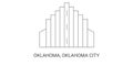 United States, Oklahoma City travel landmark vector illustration Royalty Free Stock Photo