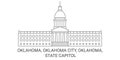 United States, Oklahoma, Oklahoma City, Oklahoma, State Capitol travel landmark vector illustration Royalty Free Stock Photo