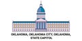 United States, Oklahoma, Oklahoma City, Oklahoma, State Capitol travel landmark vector illustration Royalty Free Stock Photo