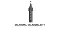 United States, Oklahoma, Oklahoma City travel landmark vector illustration Royalty Free Stock Photo