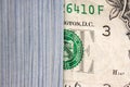 United States one dollar bill is sticking out from a stack of money Royalty Free Stock Photo
