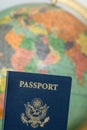 United States passport with globe in background Royalty Free Stock Photo