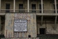 United States Penitentiary sign and Exterior View of Alcatraz Prison, California, USA Royalty Free Stock Photo