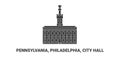 United States, Pennsylvania, Philadelphia, City Hall, travel landmark vector illustration Royalty Free Stock Photo