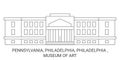 United States, Pennsylvania, Philadelphia, Philadelphia , Museum Of Art travel landmark vector illustration Royalty Free Stock Photo