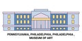 United States, Pennsylvania, Philadelphia, Philadelphia , Museum Of Art travel landmark vector illustration Royalty Free Stock Photo