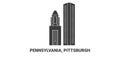 United States, Pennsylvania, Pittsburgh travel landmark vector illustration