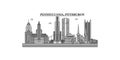 United States, Pittsburgh city skyline isolated vector illustration, icons Royalty Free Stock Photo