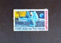 The First Man on the Moon stamp Royalty Free Stock Photo