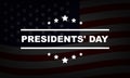 United States President Day. Text President Day with stars on the background of the USA flag. EPS 10 Royalty Free Stock Photo